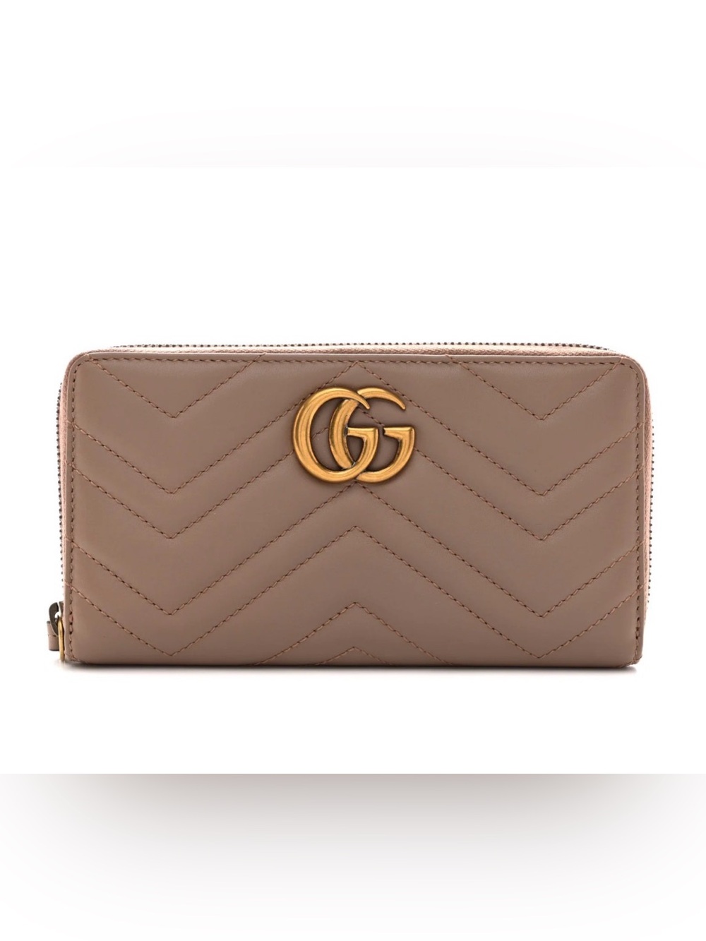 🔥EUC Gucci GG Marmont Quilted Zip-around Wallet in Taupe retails 750🔥 - Picture 14 of 16